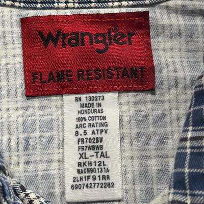 Wrangler Men’s “XL-TAL” Flame Resistant L/S Button Up Shirt