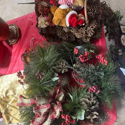 Sale Photo Thumbnail #295: Coffee cups, misc Christmas items
Red covered tables not included