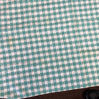 Green Gingham Tablecloth 52" x 56"