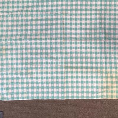 Green Gingham Tablecloth 52" x 56"