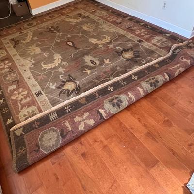 9ft x 12ft Earth Toned/Botanical Design Wool Area Rug (LR-RG)