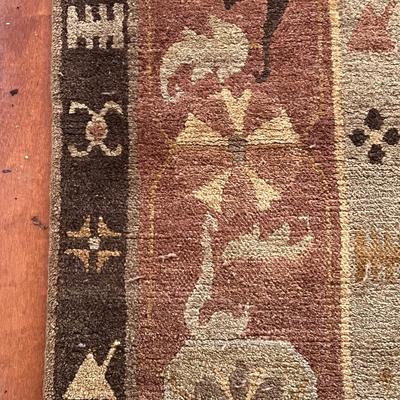 9ft x 12ft Earth Toned/Botanical Design Wool Area Rug (LR-RG)