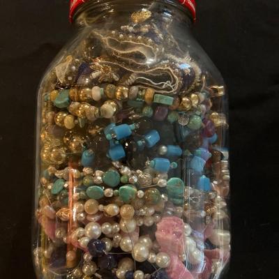 Jar of bead strands
