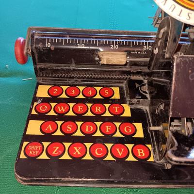 VINTAGE METAL TOY DIAL TYPEWRITER