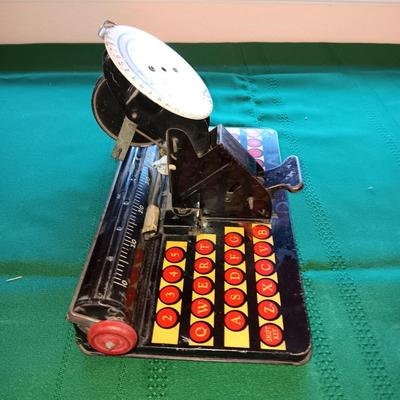 VINTAGE METAL TOY DIAL TYPEWRITER
