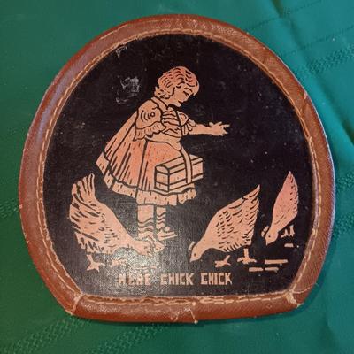ANTIQUE "HERE CHICK CHICK" CHILD'S CARRY CASE
