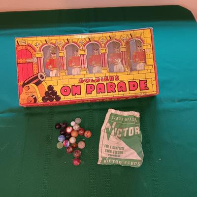 SOLDIERS ON PARADE AND SOME VERY OLD MARBLES