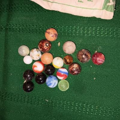 SOLDIERS ON PARADE AND SOME VERY OLD MARBLES