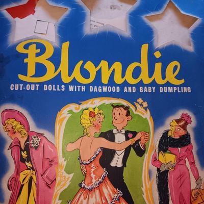 BISQUE HEADED DOLL WITH RUBBER BODY, MANY PAPER DOLLS & CLOTHES PLUS TOY IRON