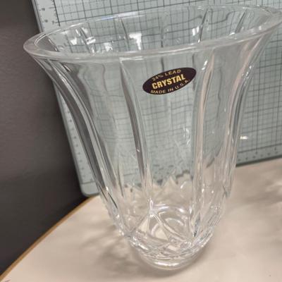 Tall Czech Republic Crystal & lead crystal vase
