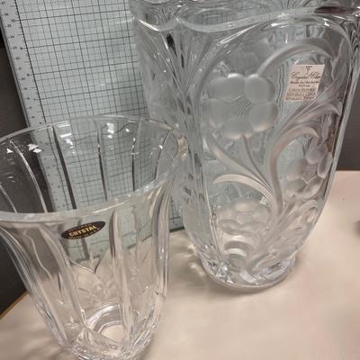 Tall Czech Republic Crystal & lead crystal vase