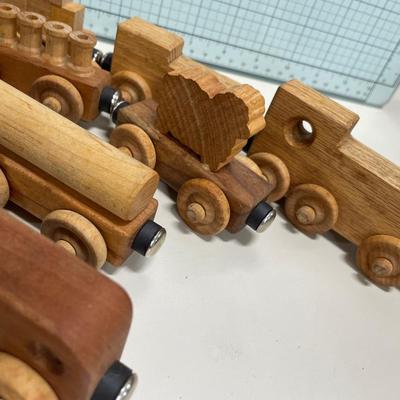 Cute wood train with magnets