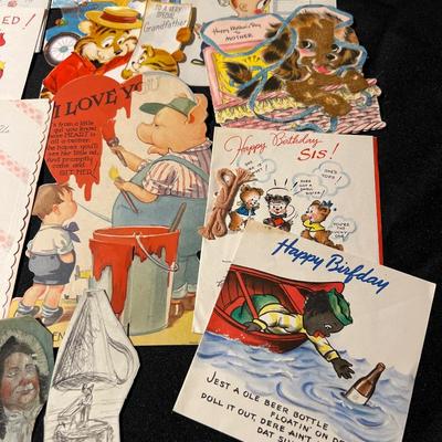 Vintage greeting cards and paper