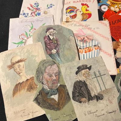 Vintage greeting cards and paper