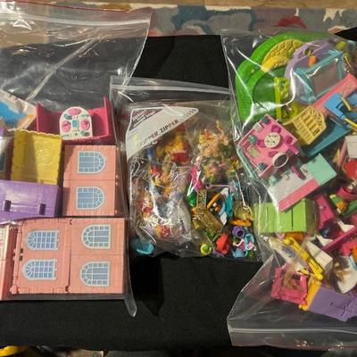 3 large bags of Polly Pocket Houses, People and Accessories