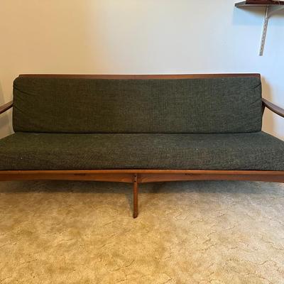 Mid Century Wood Framed Sofa