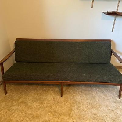 Mid Century Wood Framed Sofa