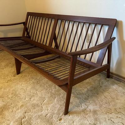 Mid Century Wood Framed Sofa
