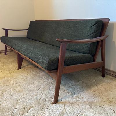 Mid Century Wood Framed Sofa