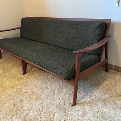 Mid Century Wood Framed Sofa