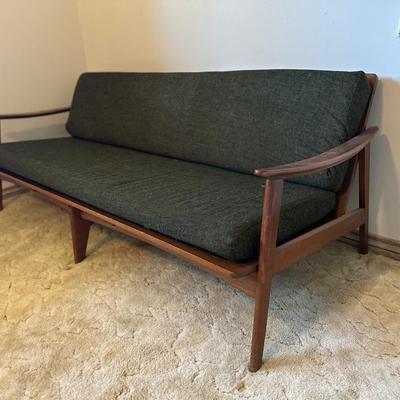 Mid Century Wood Framed Sofa