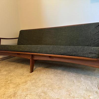 Mid Century Wood Framed Sofa