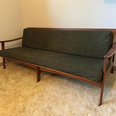 Mid Century Wood Framed Sofa