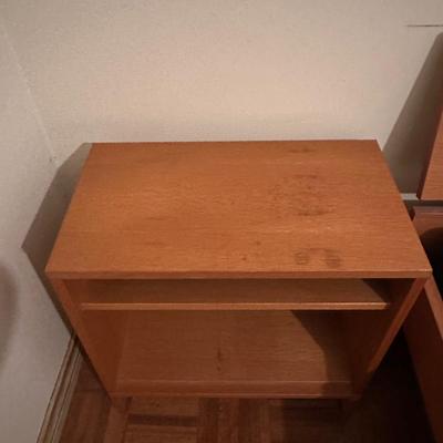 Mid Century Queen Bed Frame and Nightstands