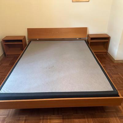 Mid Century Queen Bed Frame and Nightstands