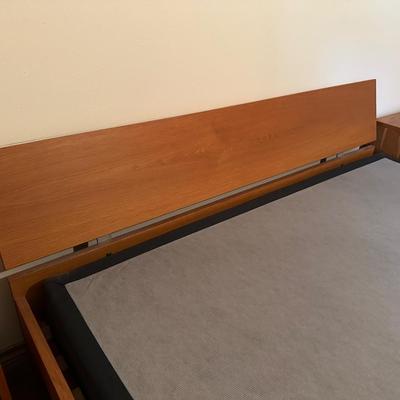 Mid Century Queen Bed Frame and Nightstands