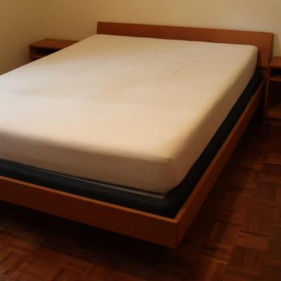 Mid Century Queen Bed Frame and Nightstands