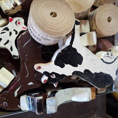 Briefcase with Cows & Antique Labels