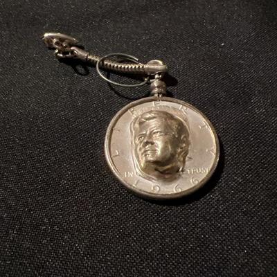 JFK half dollar 3-D keychain