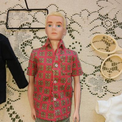 1960 BARBIE'S KEN DOLL WITH CLOTHES, SHOES, TENNIS AND PING PONG