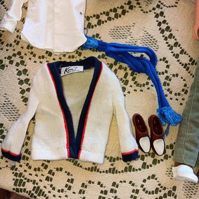 1960 BARBIE'S KEN DOLL WITH CLOTHES, SHOES, TENNIS AND PING PONG
