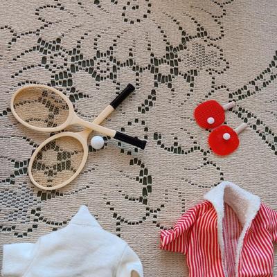 1960 BARBIE'S KEN DOLL WITH CLOTHES, SHOES, TENNIS AND PING PONG