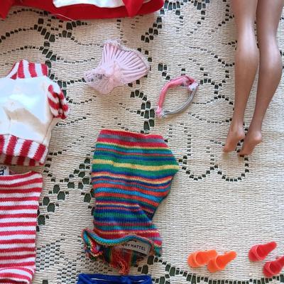 1958 BARBIE DOLL WITH CLOTHES, SHOES AND SOCKS