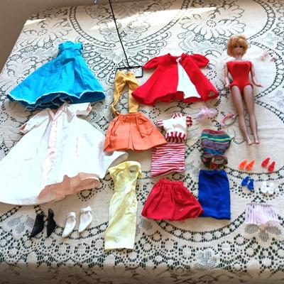 1958 BARBIE DOLL WITH CLOTHES, SHOES AND SOCKS