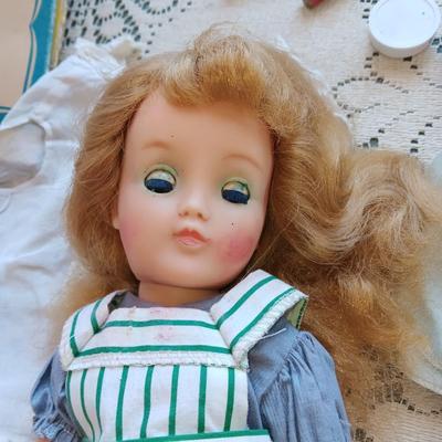 AYER IDEAL'S DOLL OF BEAUTY WITH CLOTHES, MAKEUP AND FLATTENED BOX