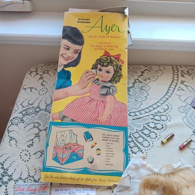 AYER IDEAL'S DOLL OF BEAUTY WITH CLOTHES, MAKEUP AND FLATTENED BOX