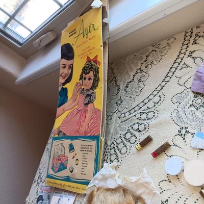 AYER IDEAL'S DOLL OF BEAUTY WITH CLOTHES, MAKEUP AND FLATTENED BOX