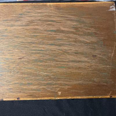Wood box full of keys and locks
