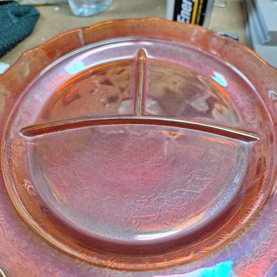14pc Marigold Orange carnival glass set