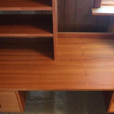 Two Drawer Desk with Bookshelf