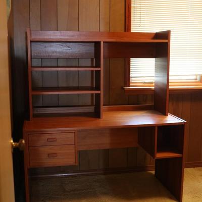 Two Drawer Desk with Bookshelf