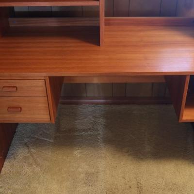 Two Drawer Desk with Bookshelf