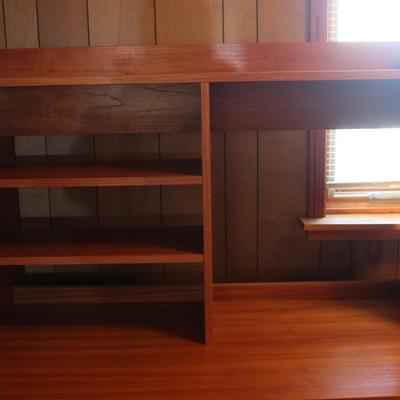 Two Drawer Desk with Bookshelf