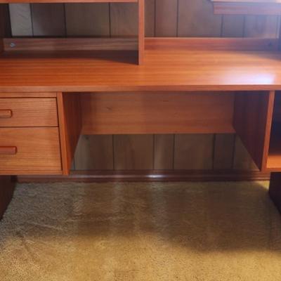 Two Drawer Desk with Bookshelf