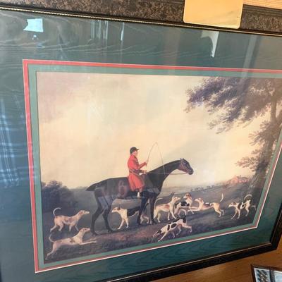 Large Framed/Matted Hunt Scene