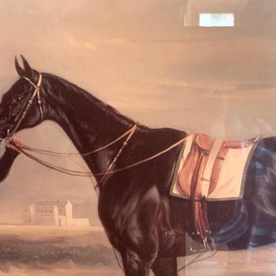 Large Framed/Matted Thoroughbred Race Horse Art